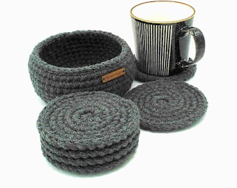 Set di 32 sottobicchieri all'uncinetto da 4 a 10 colori e supporto, sottobicchieri all'uncinetto con supporto, sottobicchieri