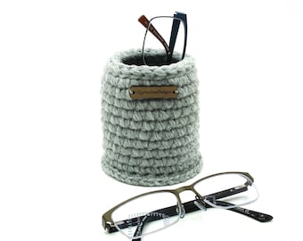 Soporte vertical para gafas, soporte blando para guardar gafas de escritorio, organizador de gafas de lectura para mesita de noche