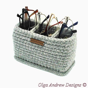 Large rectangular multiple glasses stand holder 3 compartment, soft eyeglass and phone holder, nightstand organizer, phone and remote holder