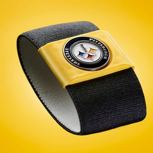 Pittsburgh Steelers, clip elástico para billetes BANDIT, billetera con bolsillo frontal: suave, delgada y segura. Gran regalo para padres, papá, novio, aficionado al deporte.