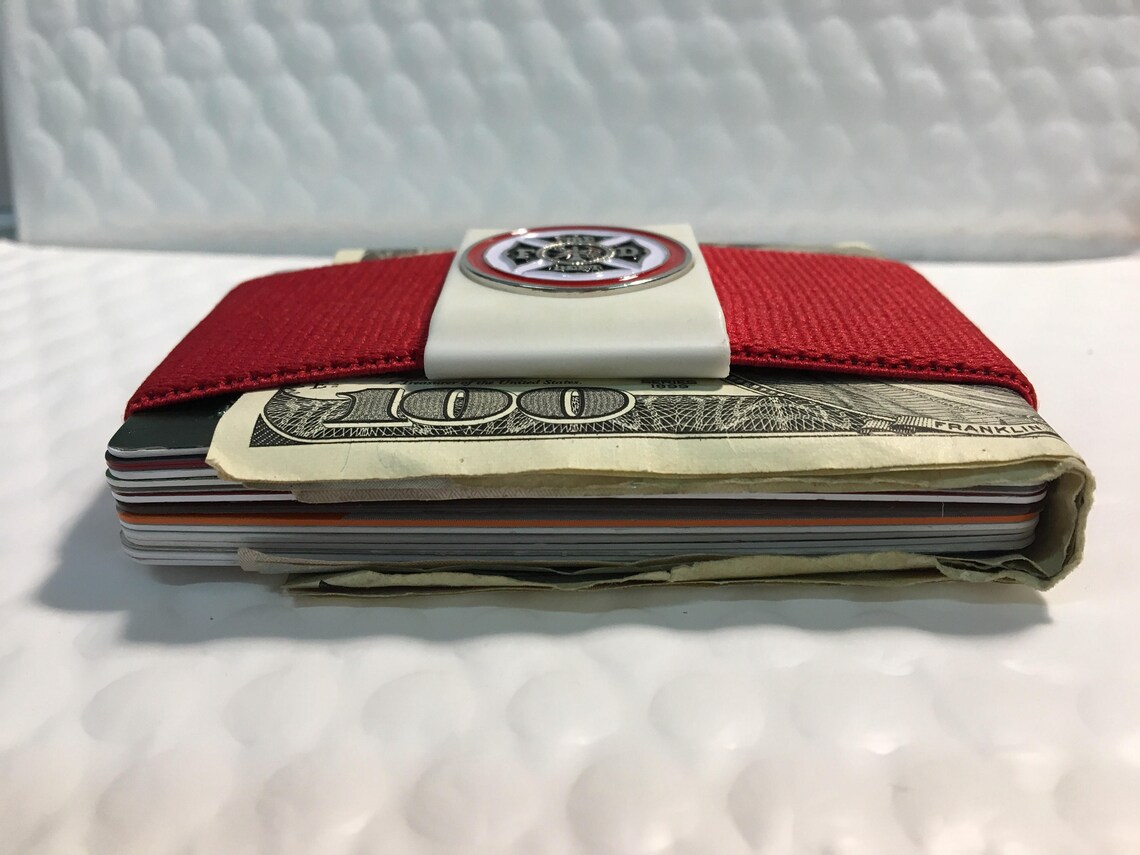 Elastic Money Clip Front Pocket Wallet W/ FD Fire Department Etsy UK
