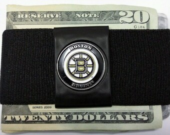 Boston Bruins NHL Money Clip Wallet: Slim Elastic Band