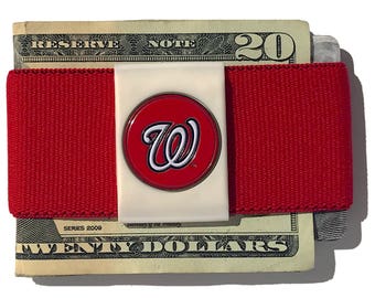 Washington Nationals Money Clip Wallet: Slim Elastic Front Pocket