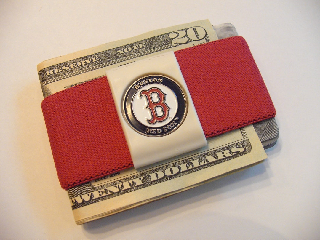 Elastic Money Clip, Front Pocket Wallet, Soft Slim Secure, Boston Red