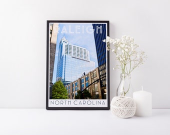 Print - Raleigh, NC - Downtown - Digital Art