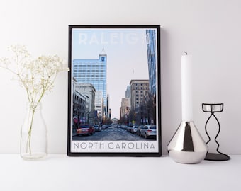 Print - Raleigh, NC - Fayetteville Street - Digital Art