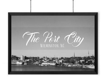 The Port City - Wilmington, NC - Black & White Print