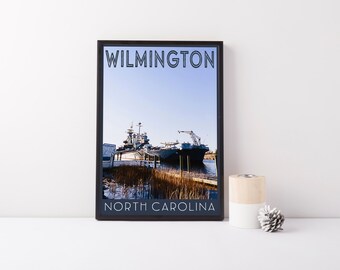 Print - Wilmington, NC - Battleship - Digital Art