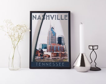 Print - Nashville, TN - Digital Art