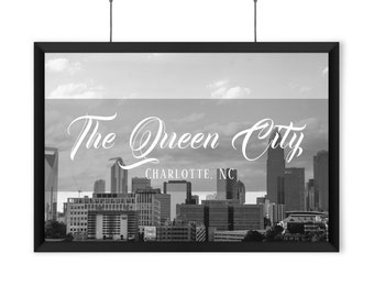 The Queen City - Charlotte, NC - Black & White - Print