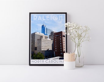 Print - Raleigh, NC - Skyline - Digital Art