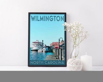 Print - Wilmington, NC - River Walk - Digital Art