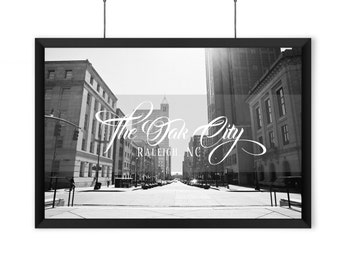 The Oak City - Raleigh, NC - Black & White Print