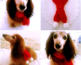 Dog Scarf, Christmas Dog Collar, Dog Bandana, Dog Cowl, Crocheted Scarf, Pet Accessory, Pet Clothing Apparel, Pet Scarf, Presents for Dogs