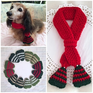 Dog Scarf, Christmas Dog Collar, Dog Bandana, Dog Cowl, Crocheted Scarf, Pet Accessory, Pet Clothing Apparel, Pet Scarf, Presents for Dogs