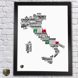 EURO 2020 CHAMPION UPDATED! Italy National Soccer Team Poster (Buffon, Totti, Pirlo, Maldini, Baggio, Donnarumma...)