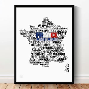 France National Soccer Team Poster (Zidane, Henry, Pogba, Deschamps, Benzema, Griezmann, Mbappé, Giroud...) Les Bleus Football Gift