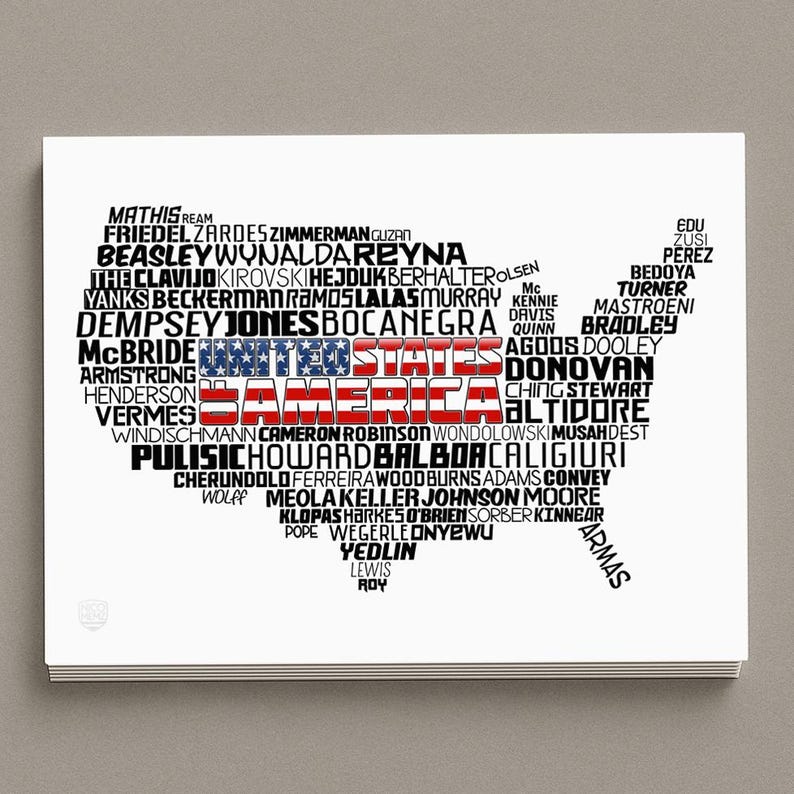 USA National Soccer Team Poster (Dempsey, Donovan, Bradley, Altidore...) USMNT Football Gift image 2