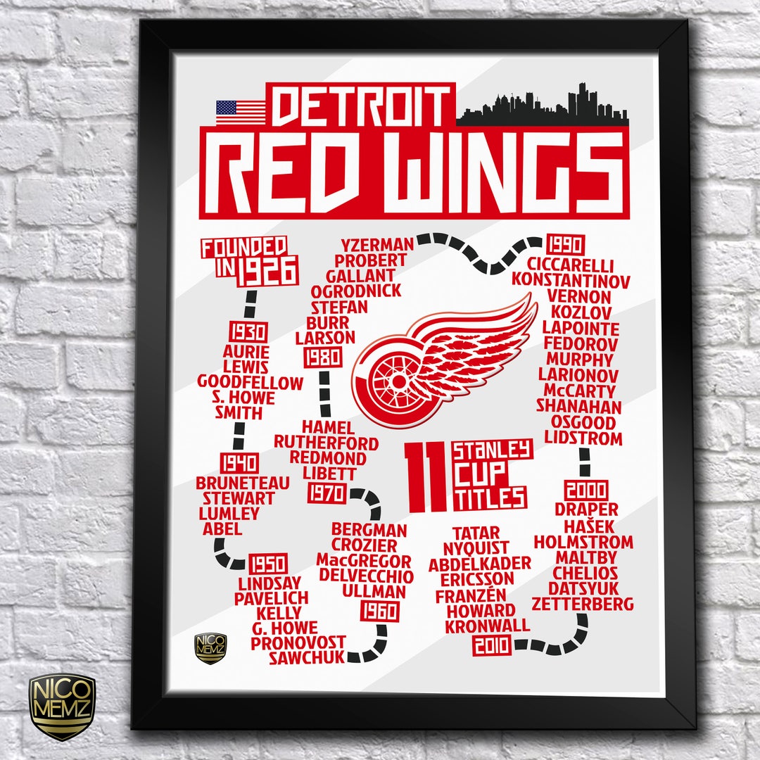 Detroit Red WINGS Word Art Poster Board 11x14, 16x20, 20x30 - Michigan  Sports, Hockey, Photography, Fun Gifts, or For Home Decorating!