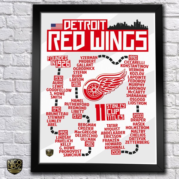 Detroit Red Wings - Etsy