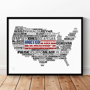 USA National Soccer Team Poster (Dempsey, Donovan, Bradley, Altidore...) USMNT Football Gift image 1