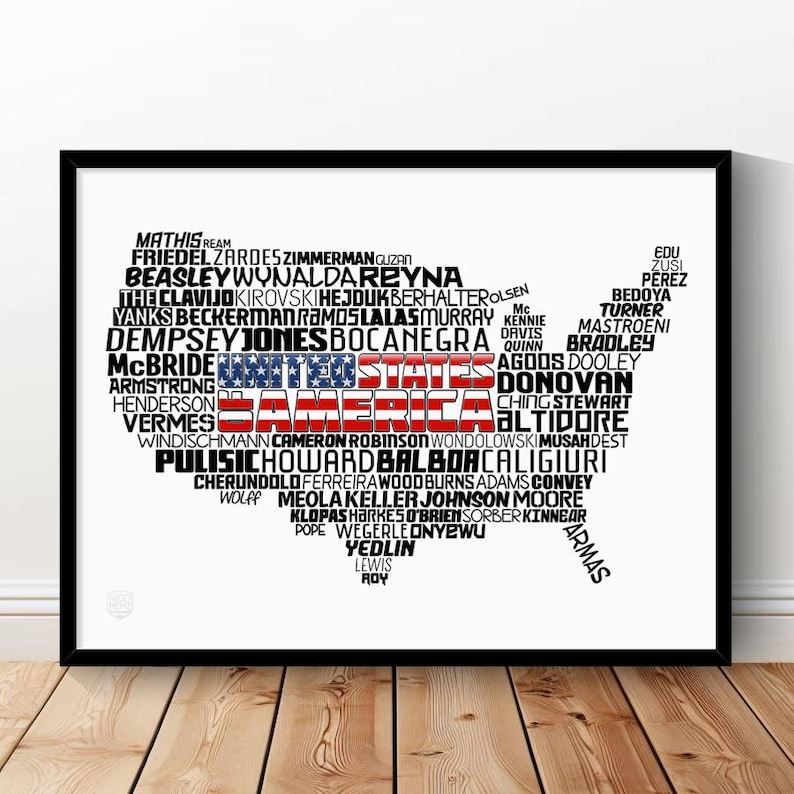 USA National Soccer Team Poster (Dempsey, Donovan, Bradley, Altidore...) USMNT Football Gift image 1