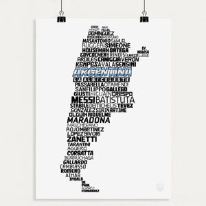 Argentina National Soccer Team Poster (Messi, Maradona, Tevez, Zanetti...) Albiceleste Football Gift image 3