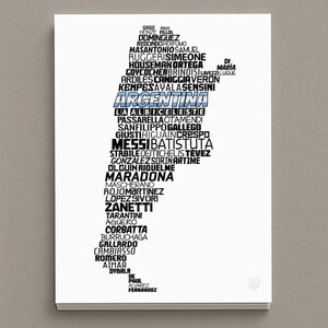 Argentina National Soccer Team Poster (Messi, Maradona, Tevez, Zanetti...) Albiceleste Football Gift image 2