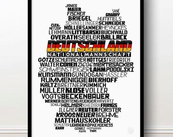 Germany National Soccer Team Poster (Müller, Özil, Klose, Klinsmann, Neuer...) Die Mannschaft Football Gift