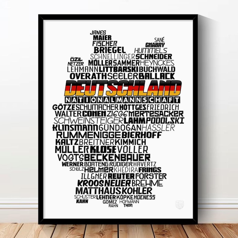 Germany National Soccer Team Poster (Müller, Özil, Klose, Klinsmann, Neuer...) Die Mannschaft Football Gift image 1