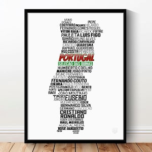 Portugal National Soccer Team Poster (Cristiano Ronaldo, Nani, Eusebio, Luis Figo...) Portuguese Football Gift