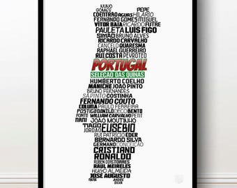 Portugal National Soccer Team Poster (Cristiano Ronaldo, Nani, Eusebio, Luis Figo...) Portuguese Football Gift