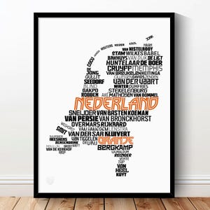 Holland National Soccer Team Poster (Van Persie, Sneijder, Bergkamp, De Jong, Van Dijk, De Ligt, Huntelaar, Robben...) Dutch Football Gift