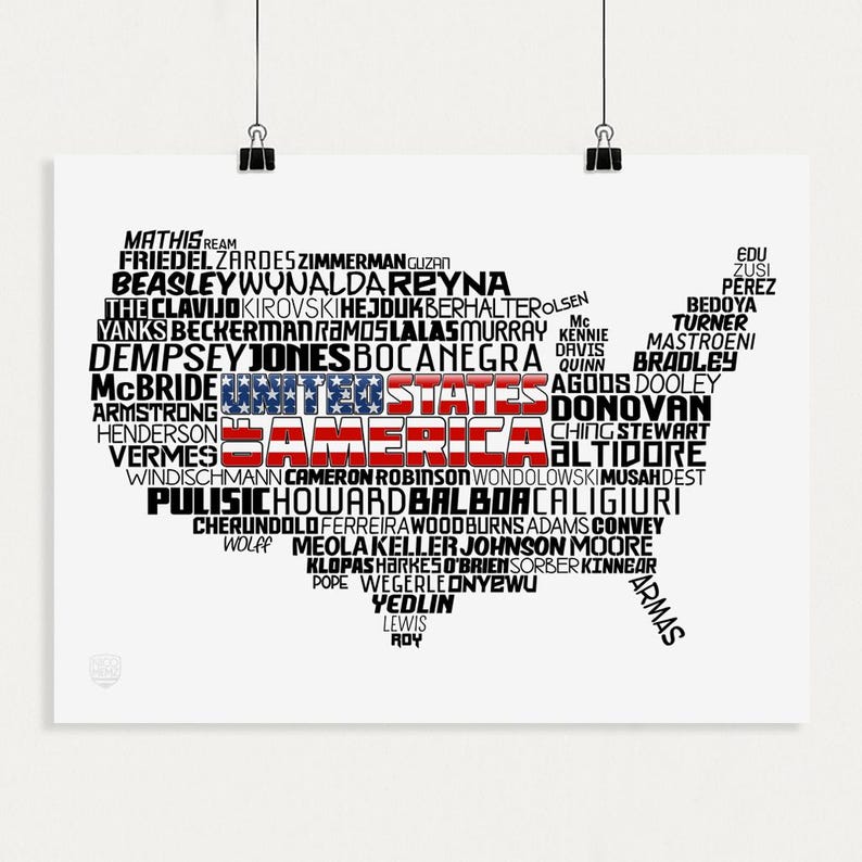 USA National Soccer Team Poster (Dempsey, Donovan, Bradley, Altidore...) USMNT Football Gift image 3