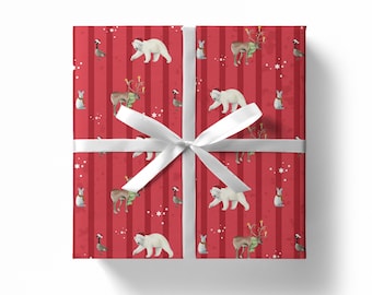 5 sheets of climate-neutral printed gift paper Christmas bow