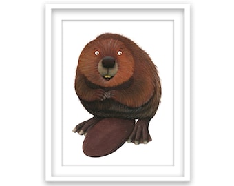 Original drawing animals beavers