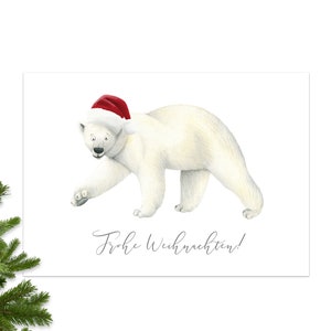umweltfreundliche Grußkarte, Postkarte mit dem lustigen Eisbären