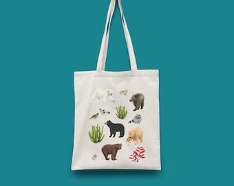 Cotton bag with the funny bears