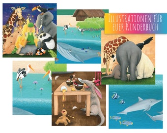 Complete package of children's book illustrations and layout