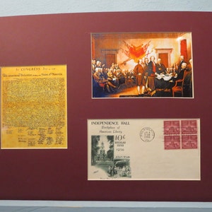 Thomas Jefferson, Ben Franklin and John Adams sign The Declaration of Independence with John Hancock plus First day Cover