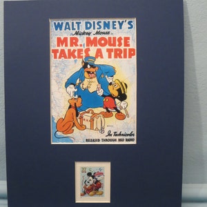 Walt Disney - Mickey Mouse and Pluto - Mr. Mouse Takes a Trip & their own Stamp