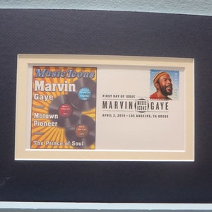 Marvin Gaye und das First Day Cover seiner eigenen Briefmarke