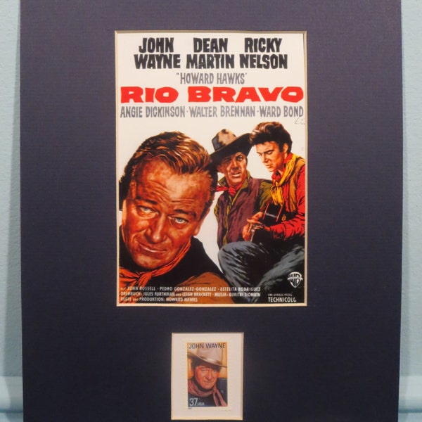 Rio Bravo interpretato da John Wayne & Dean Martin e diretto da Howard Hawks onorato dal francobollo di John Wayne