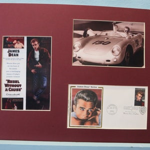 James Dean in &quot;Rebel Without a Cause&quot; and First Day Cover of the James Dean stamp