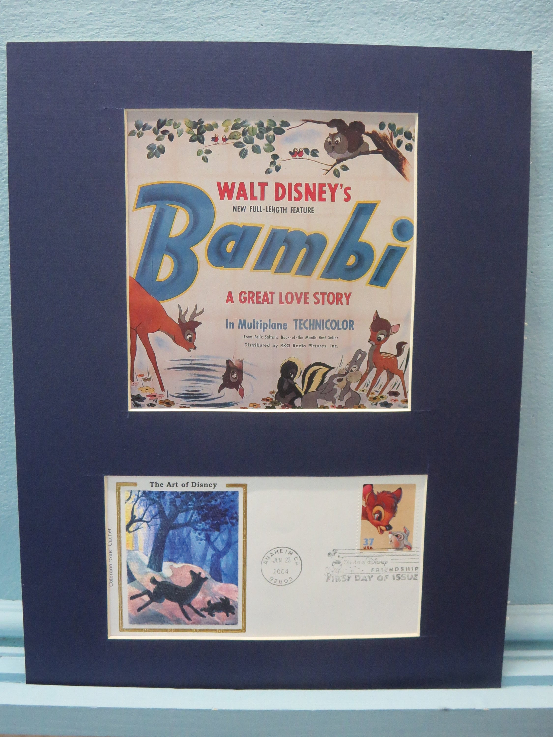 Walt Disney's Bambi and First Day Cover of the Bambi Stamp
