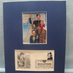 Norman Rockwell&#39;s painting of Cub Scouts, Boy Scouts and Explorers & First Day Cover of the 100th Anniversary of the Boy Scouts  Stamp