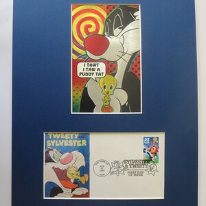Groet Sylvester en Tweety Bird & Eerste dag Omslag van hun eigen postzegel