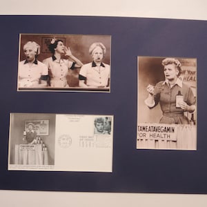 Lucille Ball and Desi Arnaz in I Love Lucy and First Day Cover of I Love Lucy Stamp
