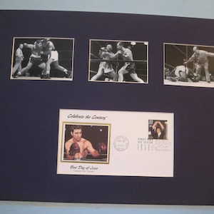 Heavyweight Boxing Champion Rocky Marciano versus Jersey Joe Walcott and First Day Cover of the Rocky Marciano stamp