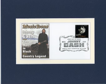Country Western Great - Johnny Cash and First day Cover of his own stamp